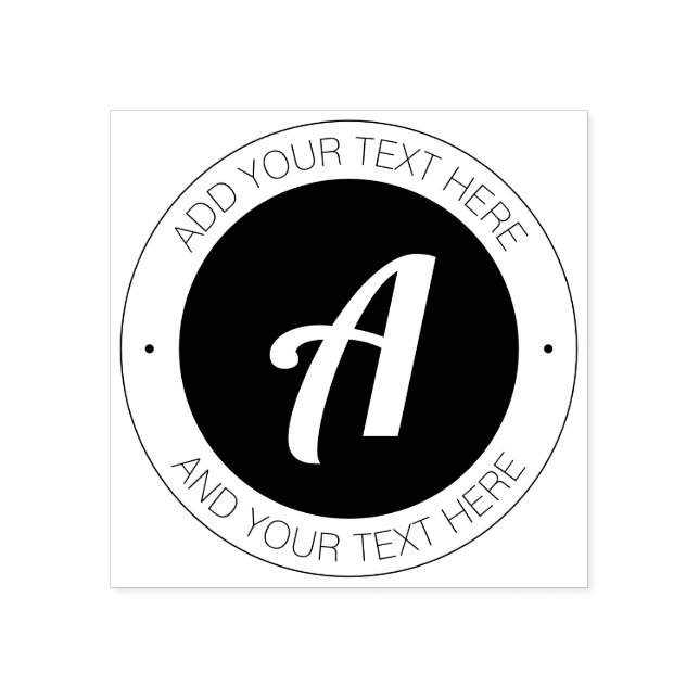 Stilvolle Monogramm mit Text oder Logo hinzufügen Gummistempel (Prägung)