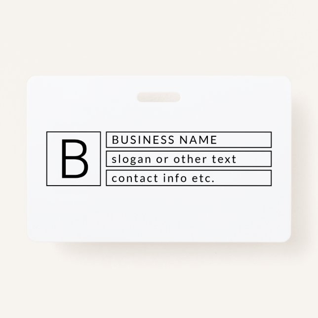 Stilvolle Monogramm und Firmenname (oder anderer T Ausweis (Vorderseite)