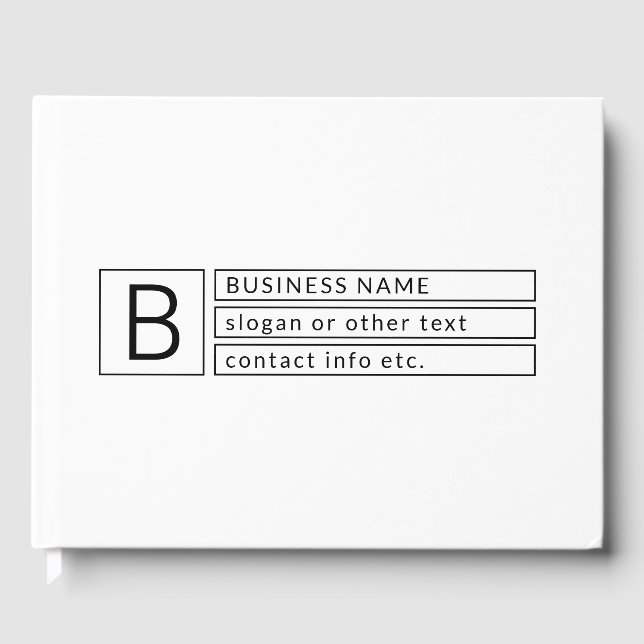 Stilvolle Monogramm und Firmenname (oder anderer T Gästebuch (Vorderseite)