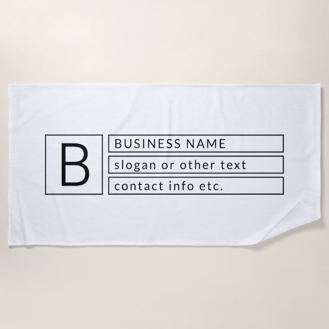 Stilvolle Monogramm und Firmenname (oder anderer T Strandtuch (Vorderseite)