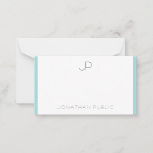 Stilvolle Monogramm-Vorlage Minimalistisches Elega Mitteilungskarte