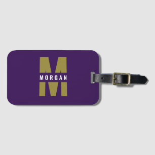 Stilvolle Monogrammbezeichnung Erstmaliges Lila We Gepäckanhänger