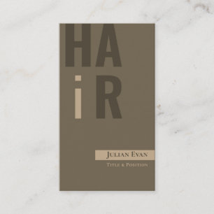 Stilvolle Monotone Brown Friseur Business Card Visitenkarte