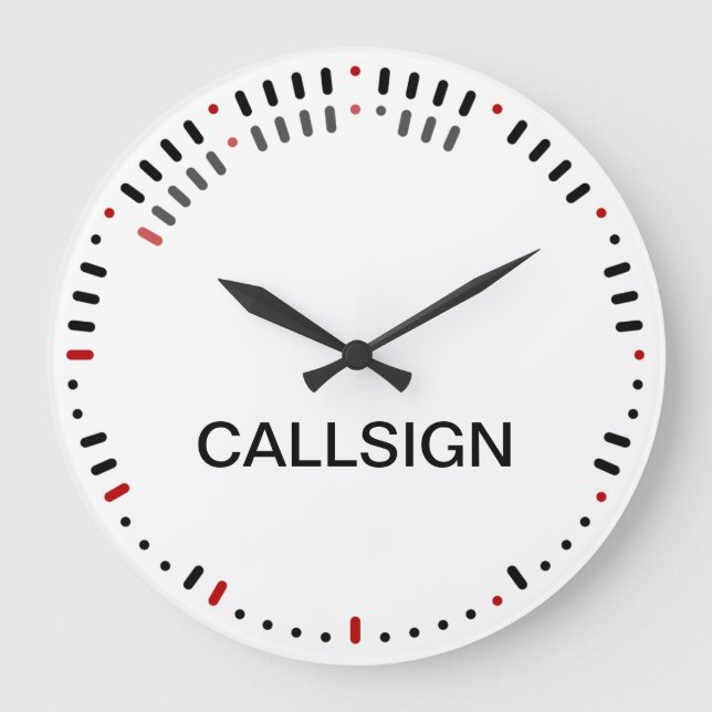 Stilvolle Morse Code Clock Große Wanduhr (Vorderseite)