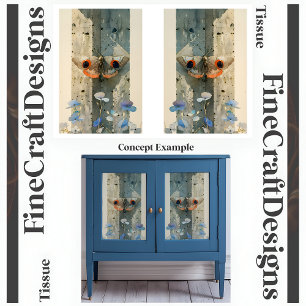 Stilvolle Moth-Blume Moderne Decoupage L&R 148 Seidenpapier