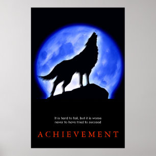 Stilvolle Motivierend Wolf Poster Print