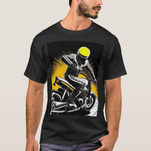 Stilvolle Motorradfahrer Reiten auf einem Kreuzfah T-Shirt