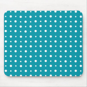 Stilvolle Mousepad, weiße Polka Dots, Aquamarin Mousepad
