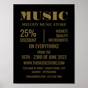 Stilvolle Musik Instrument Store Poster