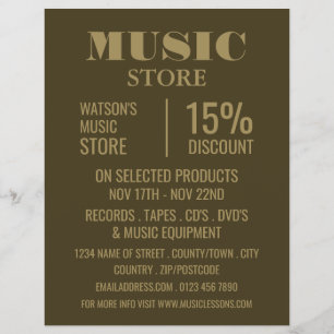 Stilvolle Musik-Store-Werbung Flyer