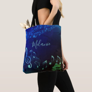 Stilvolle Musiknoten Blau Aquamarin Personalisiert