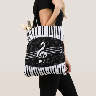 Stilvolle Musiknoten Treble Clef und Piano Keys
