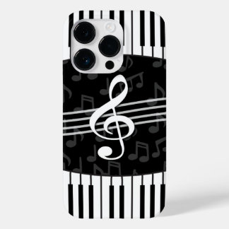 Stilvolle Musiknoten Treble Clef und Piano Keys Case-Mate iPhone 14 Pro Hülle