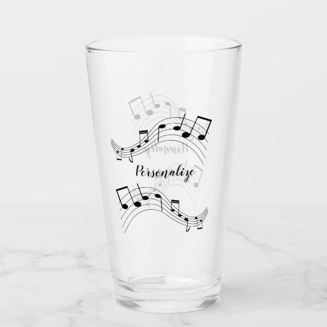 Stilvolle Musiknoten Trendy Cool Personalisiert Dr Glas (Vorderseite)