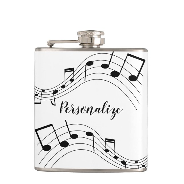 Stilvolle Musiknoten Trendy Coole Geschenke Person Flachmann (Vorderseite)