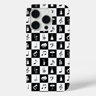 Stilvolle Musiknoten und Instrumente Schwarz-weiß Case-Mate iPhone Hülle