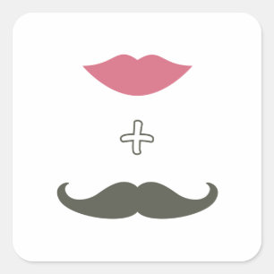 Stilvolle Mustache and Lips Umschlag Aufkleber