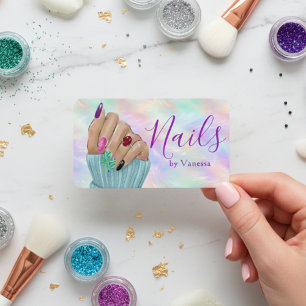 Stilvolle Nagelkunst Maniküre Künstlerin Opal Iris Visitenkarte