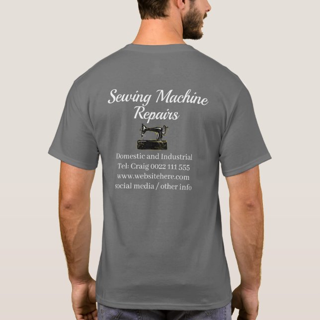 Stilvolle Nähmaschinenreparatur Business T - Shirt (Rückseite)