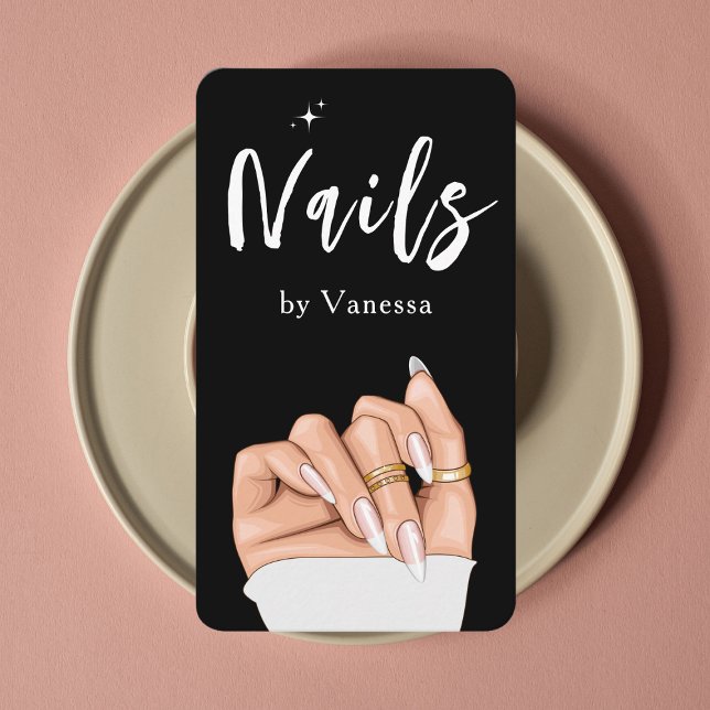 Stilvolle Nail Artist Salon Qr Code Business Card Visitenkarte (Von Creator hochgeladen)