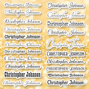 Stilvolle Name Signatur Schwarzer Text Skript Kiss Aufkleber