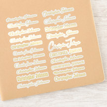 Stilvolle Namenssignatur Gold Text Script Kiss Cut