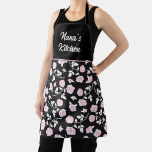 Stilvolle Nana-Küche rosa Rosen Blumenmuster Schürze