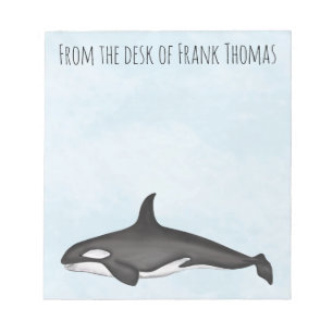 Stilvolle Natur Einfache Orca Whale Notizblock
