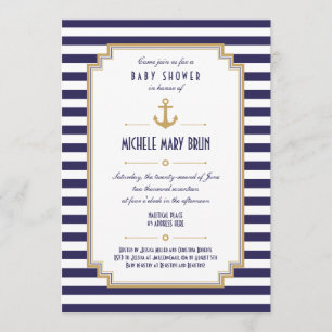Stilvolle Nautical Neutral Baby Shower Einladung