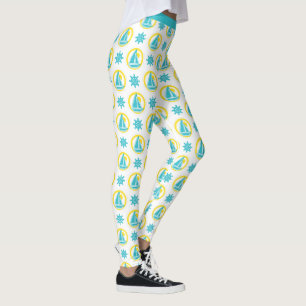 Stilvolle Nautical Sailboat Blue Yoga Leggings