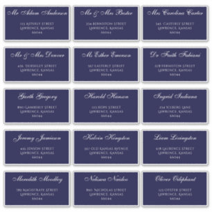 Stilvolle Navy Blue Wedding Gast Individuelle Adre Aufkleber