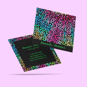 Stilvolle Neon Bold Farben Regenbogen Textur farbe Quadratische Visitenkarte