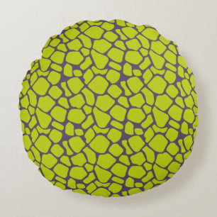Stilvolle Neon Lila Leopard Print Animal Skins Rundes Kissen