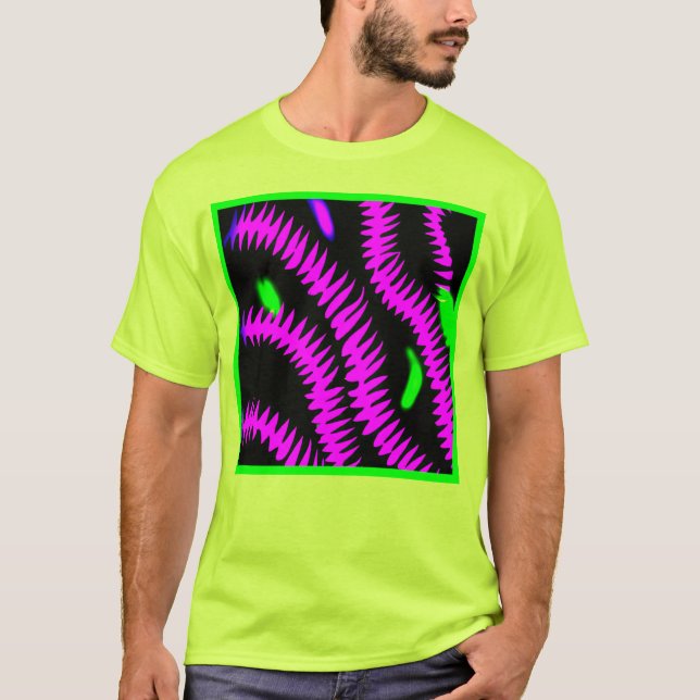Stilvolle Neon Patterns Art T-Shirt (Vorderseite)