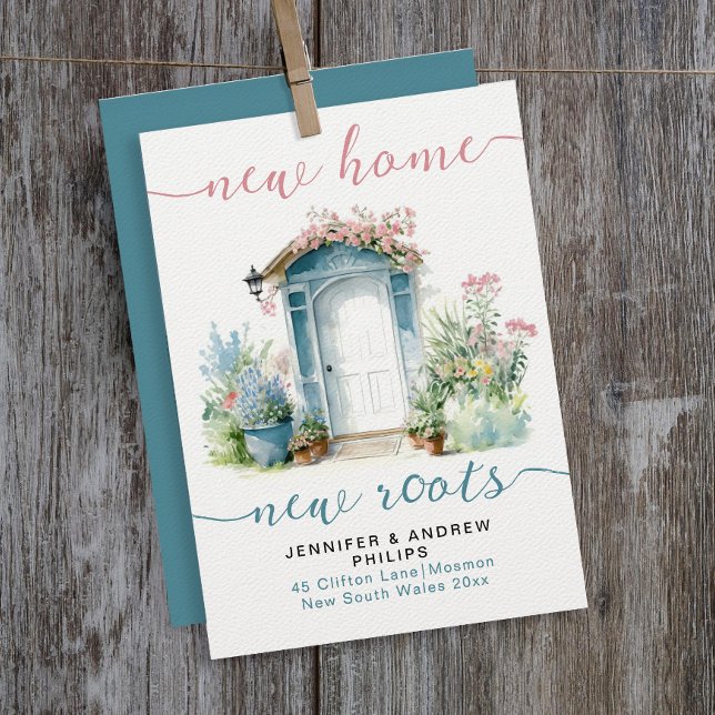 Stilvolle Neue Zuhause Floral Garden Rosa Aquamari Ankündigung (Von Creator hochgeladen)