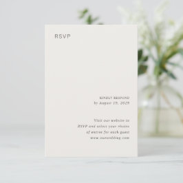 Stilvolle neutrale Minimalistische Hochzeit RSVP Karte