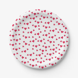 Stilvolle Niedliche Fun Red Hearts Einfache Minima Pappteller