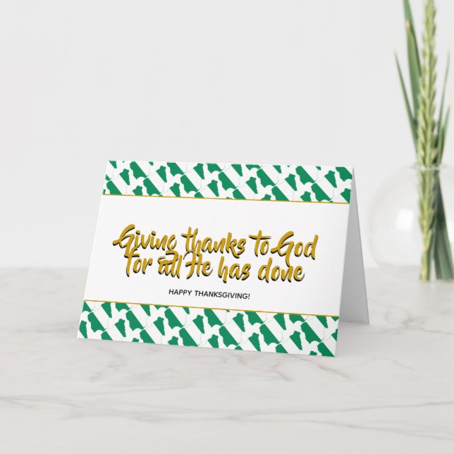 Stilvolle NIGERIA dank ERNTEDANK Feiertagskarte (Vorderseite)