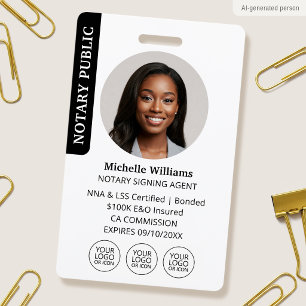 Stilvolle Notar Public Signature Agent Foto ID Bla Ausweis