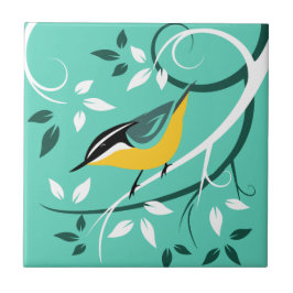Stilvolle Nuthatch auf Baumzweig Fliese