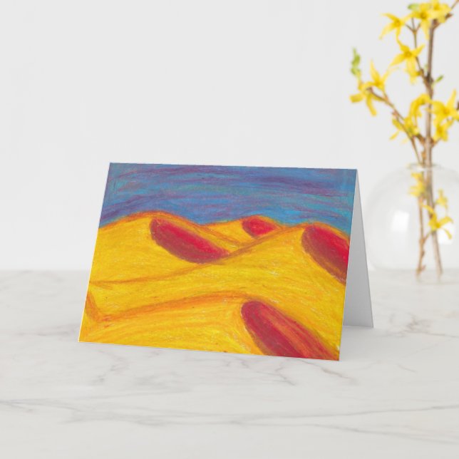 Stilvolle Öl Pastel Sand Dunes Karte (Gelbe Blume)