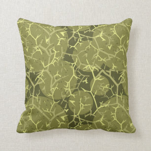 Stilvolle Olive Green Spiky Cactus Print Kissen