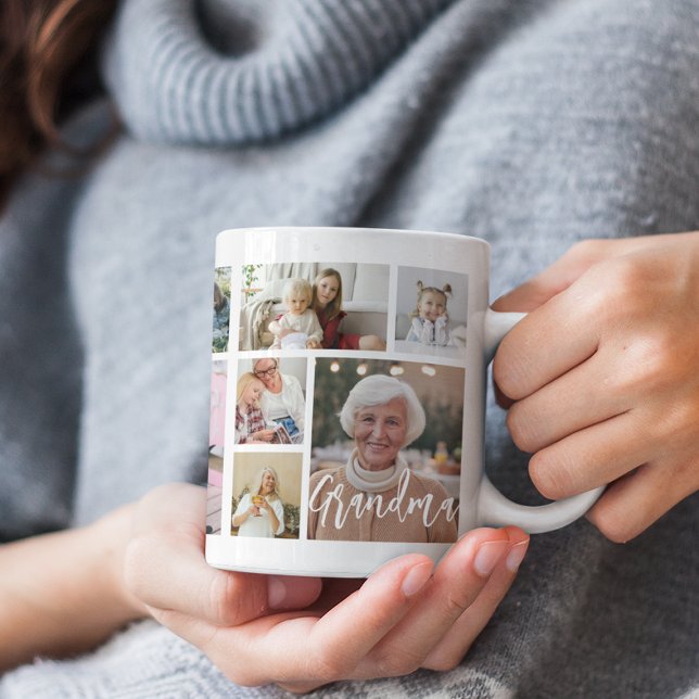 Stilvolle Oma 15-Foto-Collage Kaffeetasse (Von Creator hochgeladen)