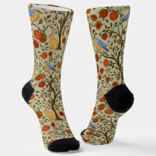 Stilvolle orange Äpfel auf braunen Bäumen Design Socken