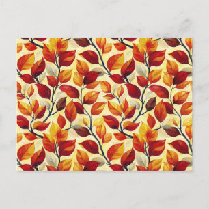 Stilvolle Orange Brown Yellow Autumn Leaves Postkarte