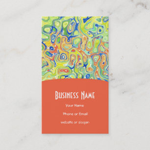 Stilvolle Orange, Green, Blue, White Business Card Visitenkarte