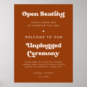 Stilvolle Orange Open Sitting Unplugged Zeremonie Poster