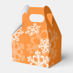 Stilvolle Orange Snowflakes Modernes Weihnachtsmus Geschenkschachtel