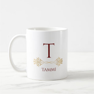 Stilvolle Original Monogram Name Frohe Weihnachten Kaffeetasse