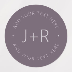 Stilvolle Paare Monogram bearbeitbare Text wasserd Etiketten